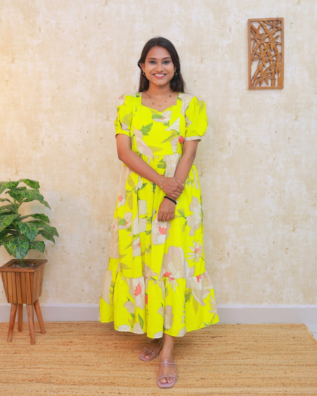 Yellow Bud | Maternity Kurti with Lining - RESTOCKED