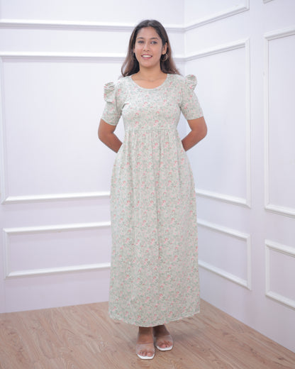 Bharati | Casual Non-Maternity Loungewear - Puff Sleeve | Full Length