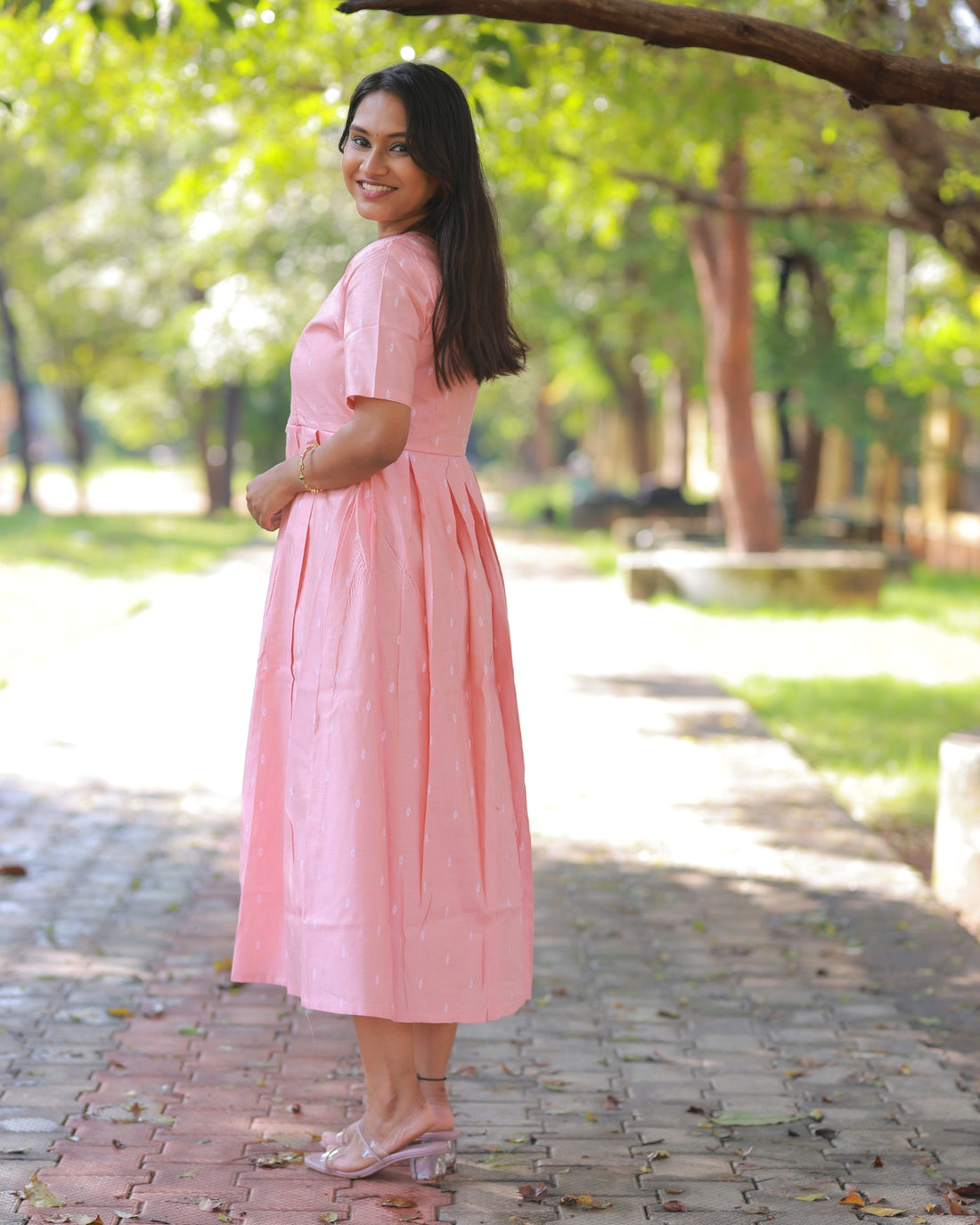 Pastel Pink | Non-Maternity Kurti [Tussar Silk]