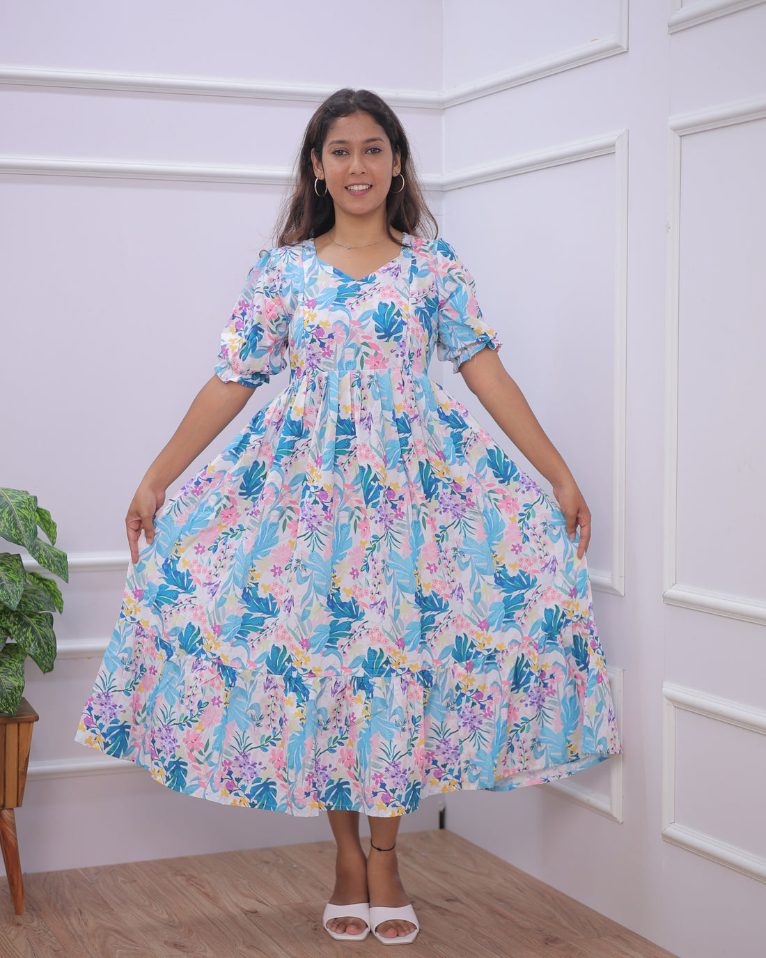Floral | Maternity Maxi [Double Side Zips]