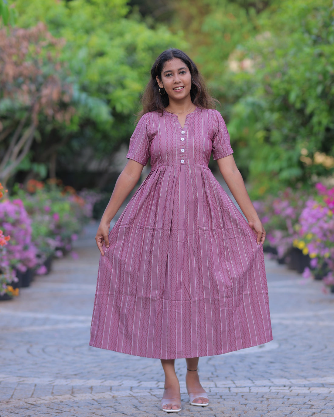 Ziva_V3 Maternity Maxi with Top Lining [Double Side Zips]