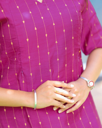 Magenta_Thugil | Maternity Kurti with Lining [TOP ONLY]