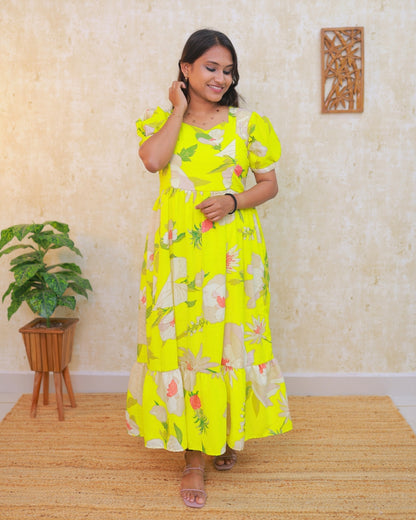 Yellow Bud | Maternity Kurti with Lining - RESTOCKED