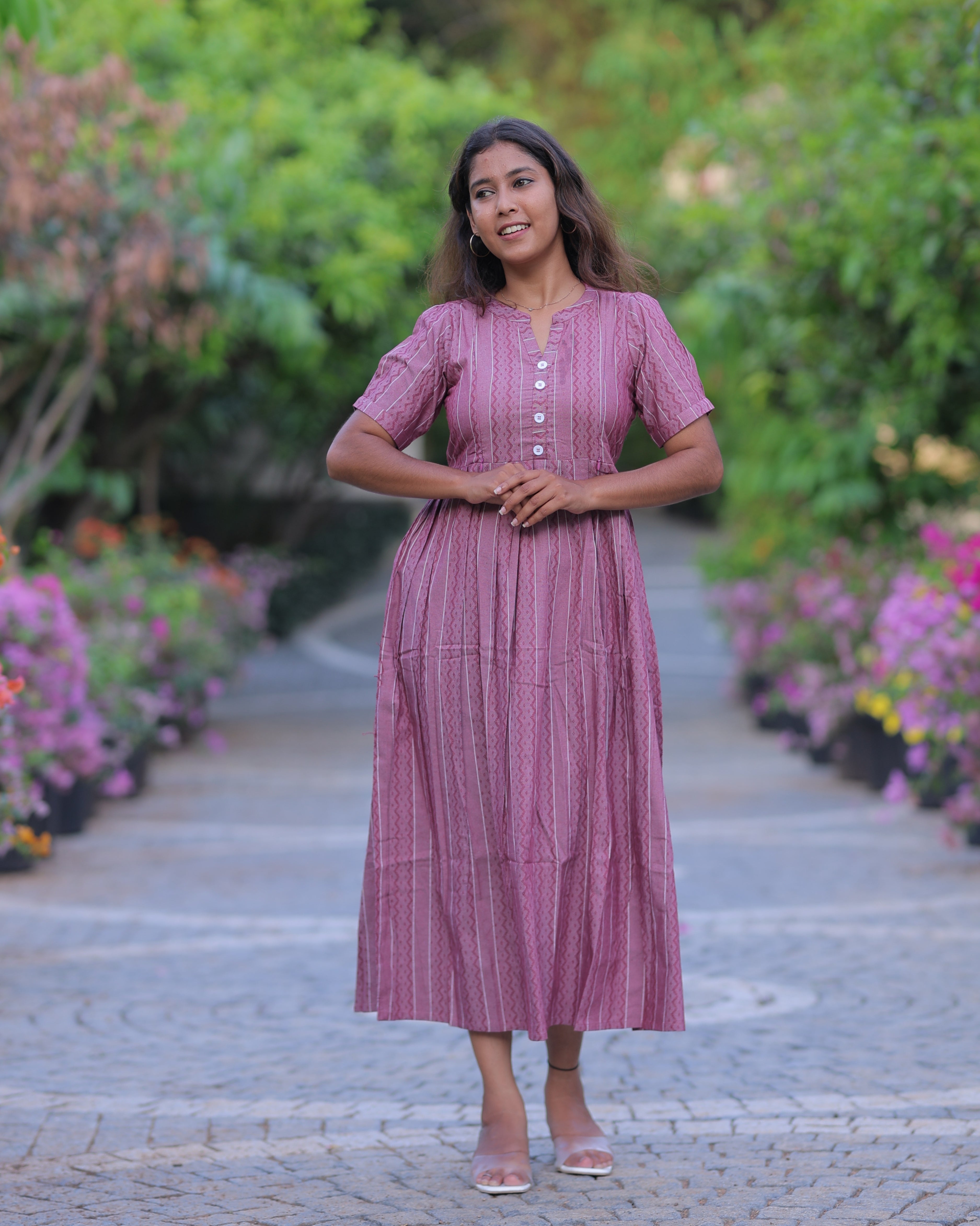 Ziva_V3 Maternity Maxi with Top Lining [Double Side Zips]