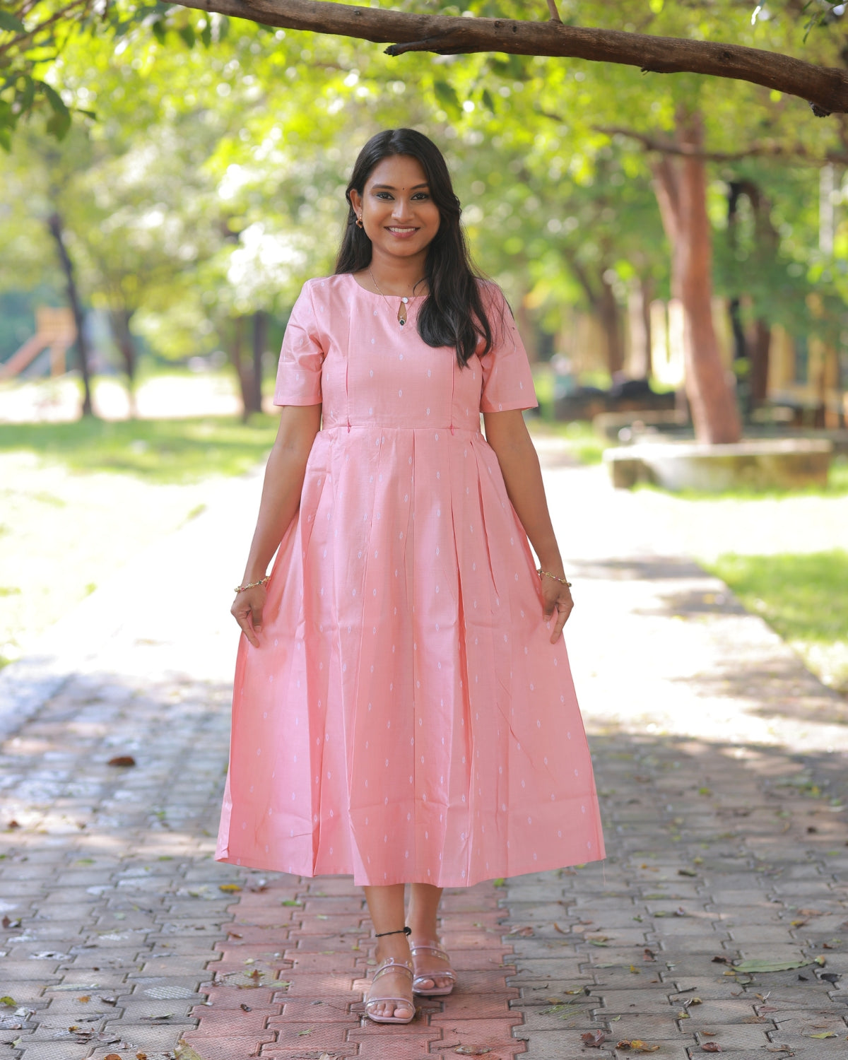 Pastel Pink | Tussar Kurti with Lining [FEEDING &amp; NON FEEDING]