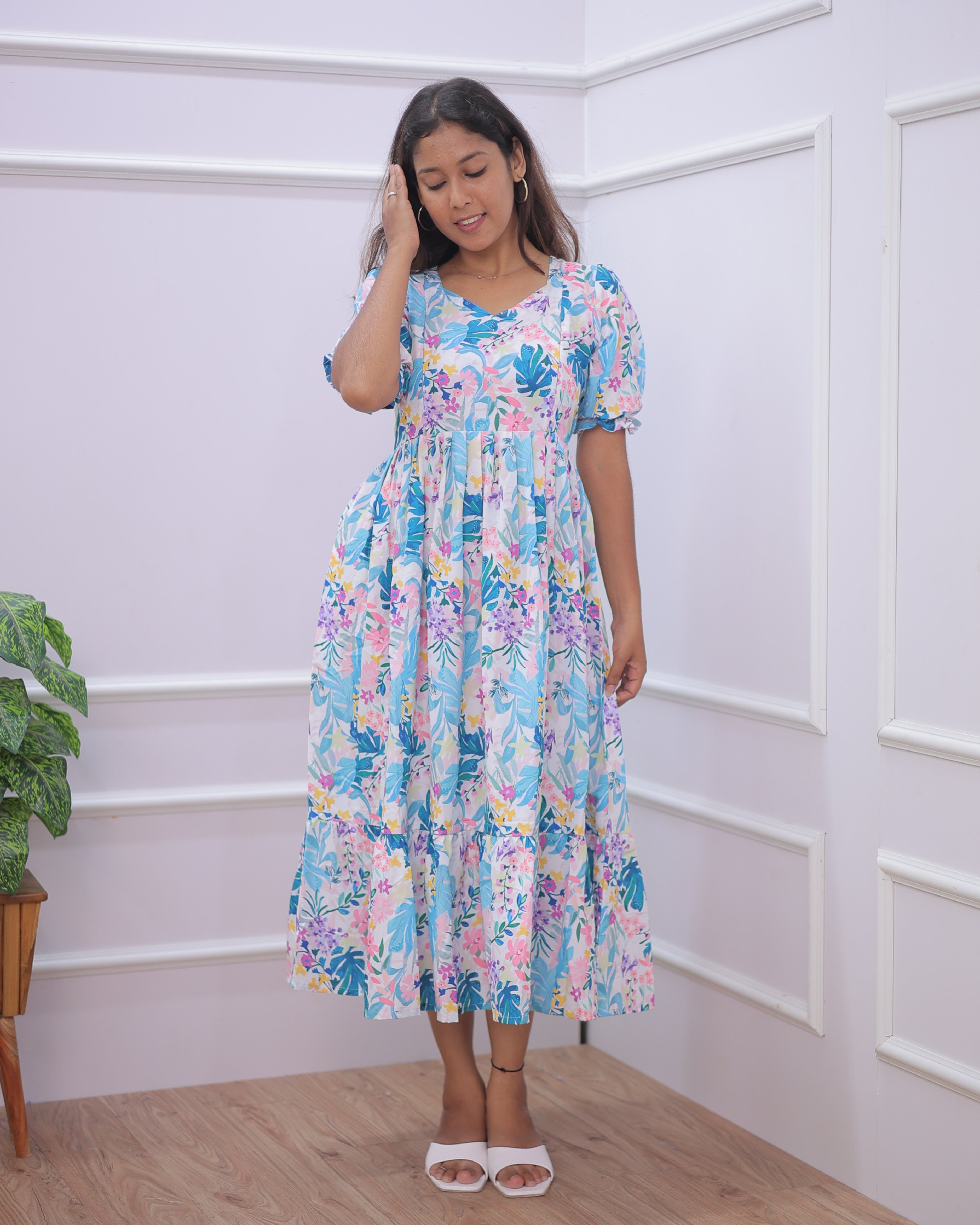 Floral | Maternity Maxi [Double Side Zips]