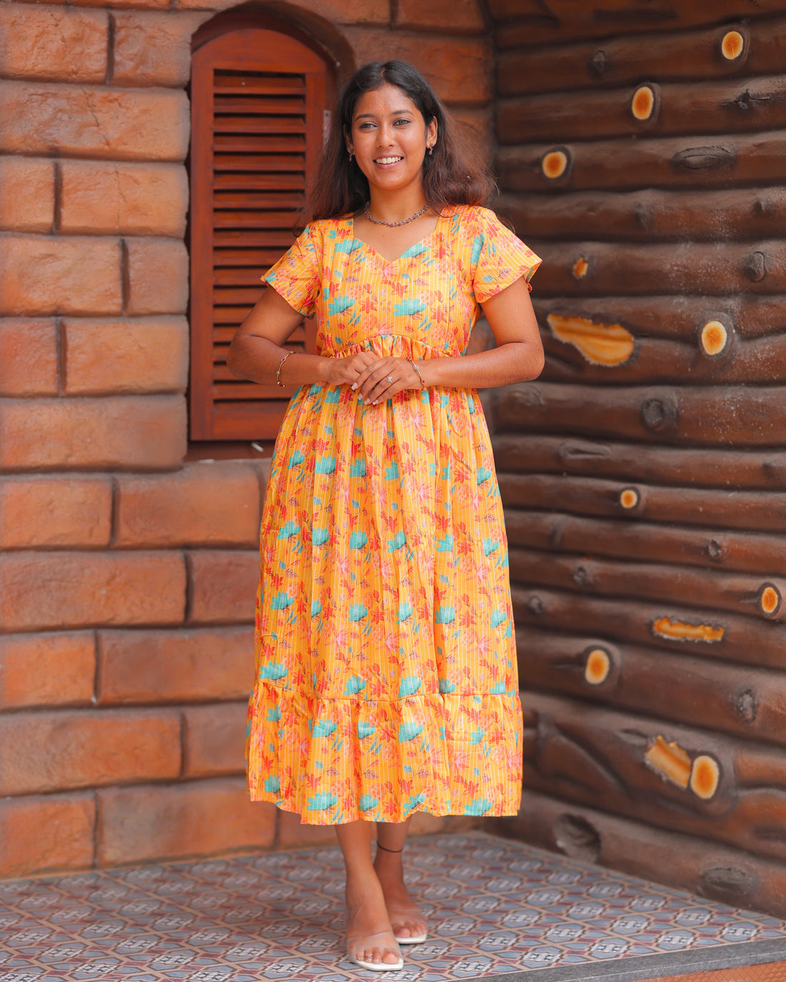 Madhu | Maternity Maxi with Top Lining [Double Side Zips]