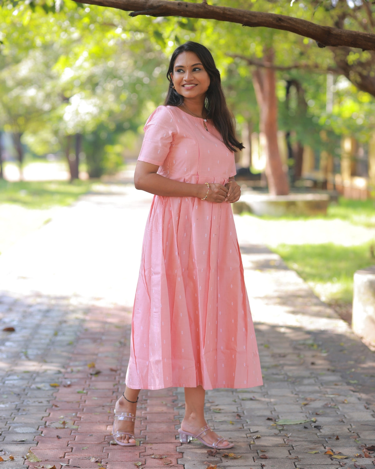 Pastel Pink | Tussar Kurti with Lining [FEEDING &amp; NON FEEDING]