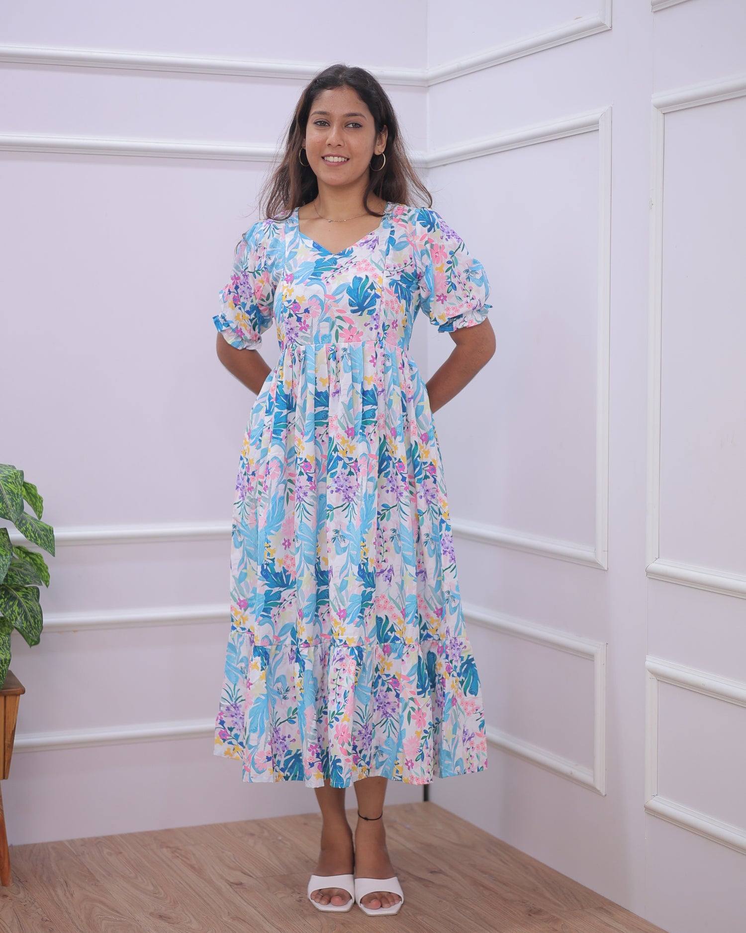 Floral | Maternity Maxi [Double Side Zips]