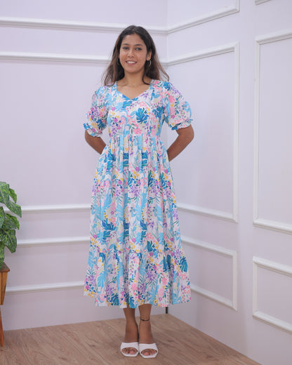 Floral | Maternity Maxi [Double Side Zips]