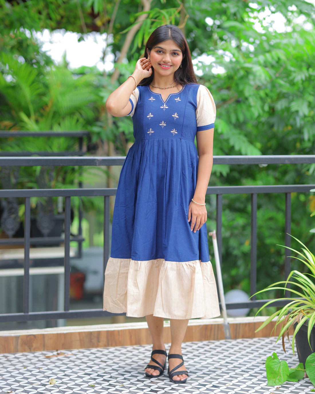 Bairavi Maternity Maxi with Top Lining [Double Side Zips]