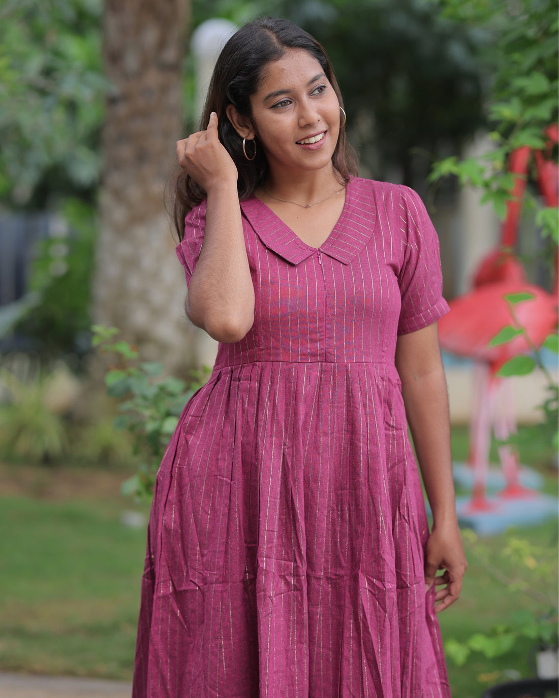 Shreya Maternity Maxi with Top Lining [Center Zip] - Only 3XL Size
