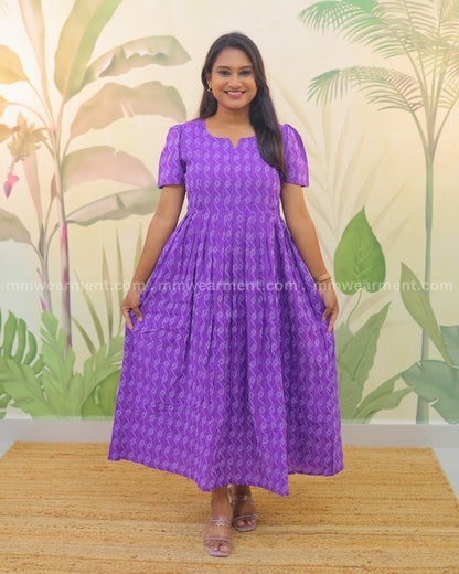 Purple-Zigzag | Maternity Kurti with Lining