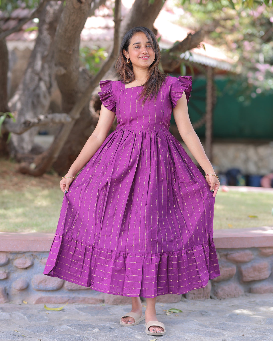 Aaradhana | Maternity Maxi with Full Lining [Double Side Zips]