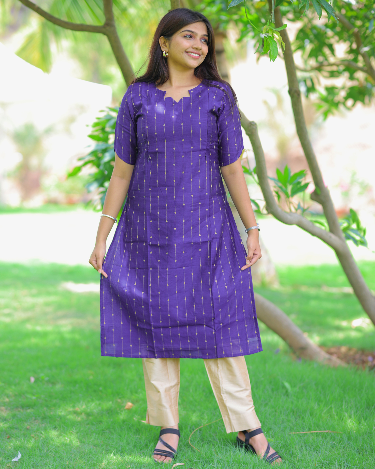 Purple_Thugil | Maternity Kurti with Lining [TOP ONLY]