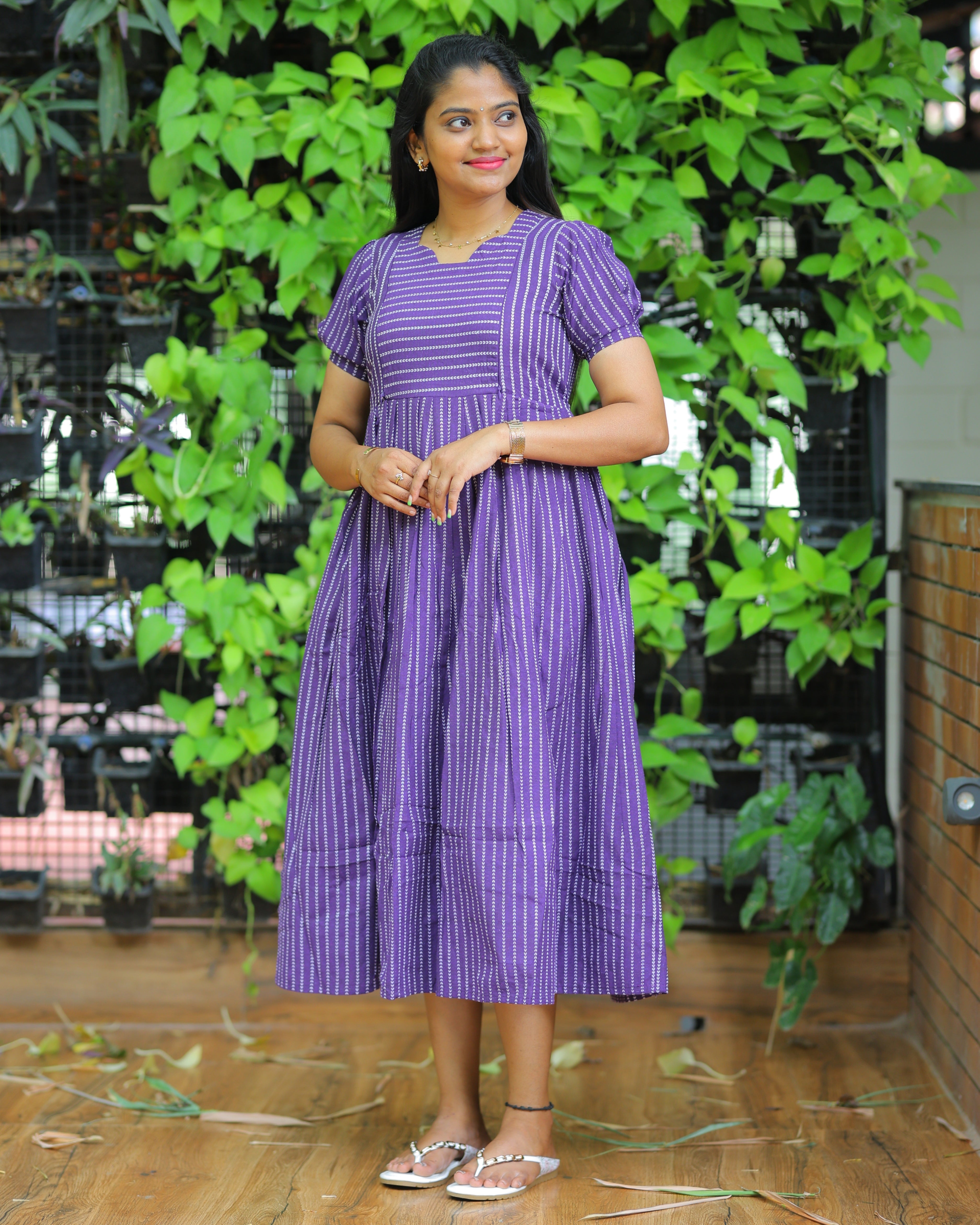 Vilva_V1 Maternity Maxi with Top Lining [Double Side Zips]