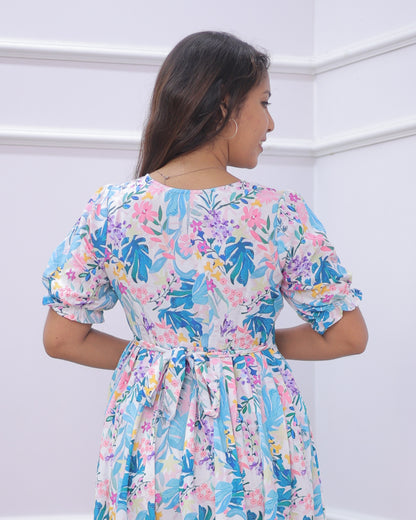 Floral | Maternity Maxi [Double Side Zips]