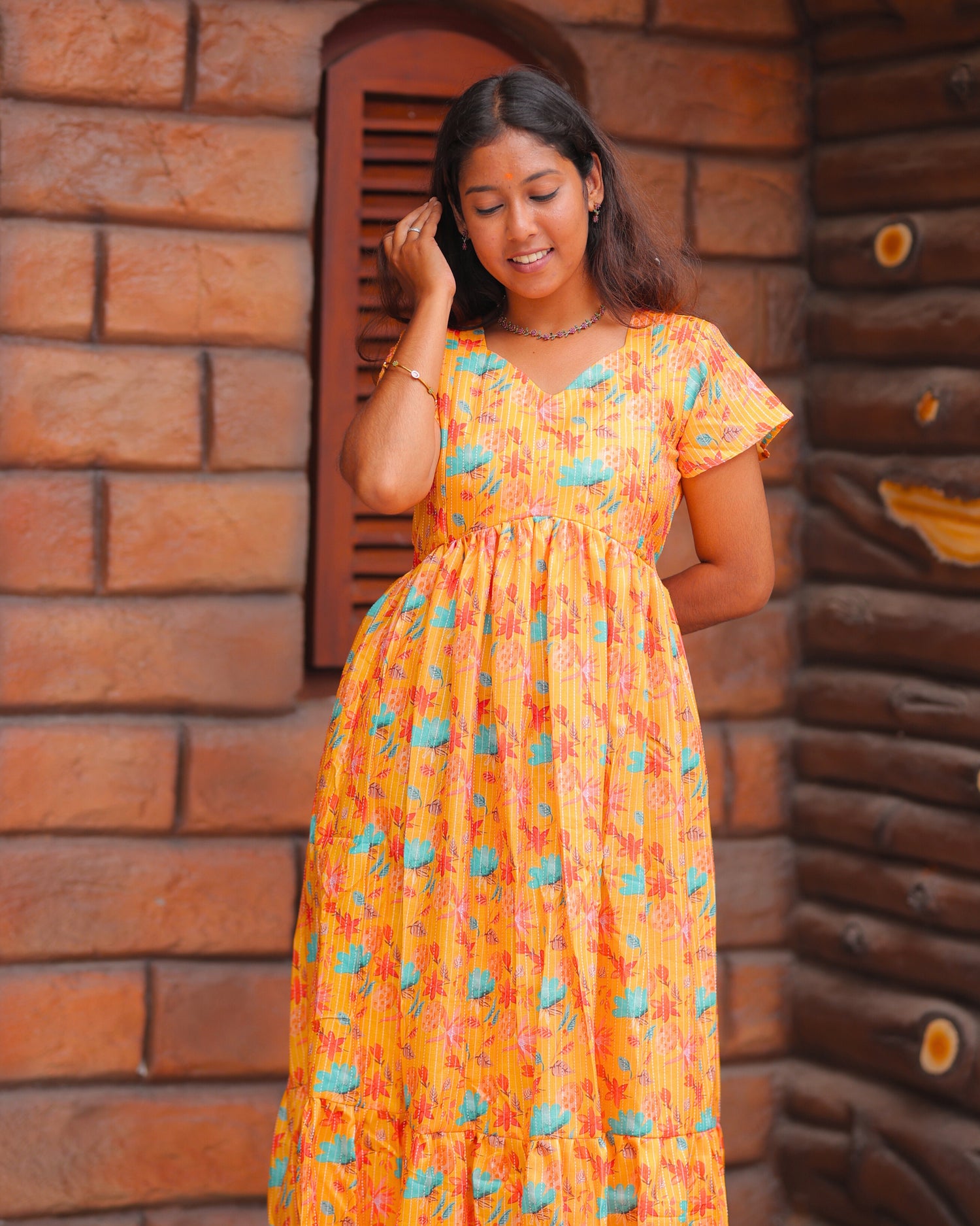 Madhu | Maternity Maxi with Top Lining [Double Side Zips]