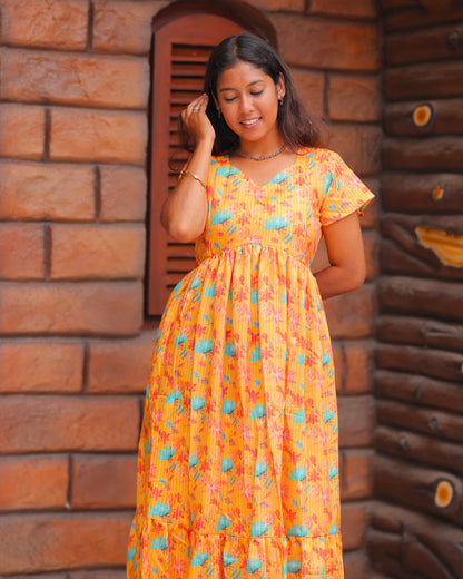 Madhu | Maternity Maxi with Top Lining [Double Side Zips]