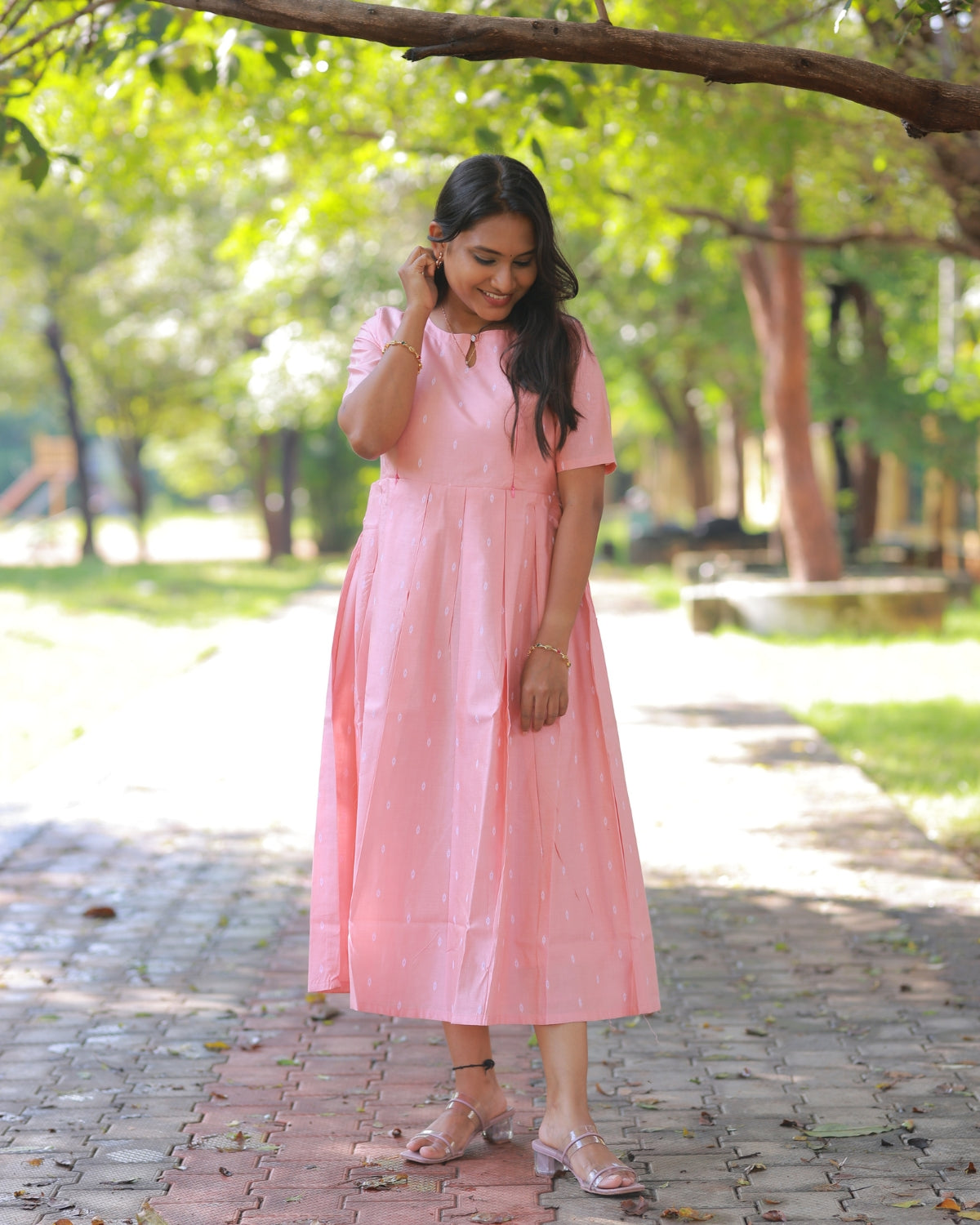 Pastel Pink | Non-Maternity Kurti [Tussar Silk]