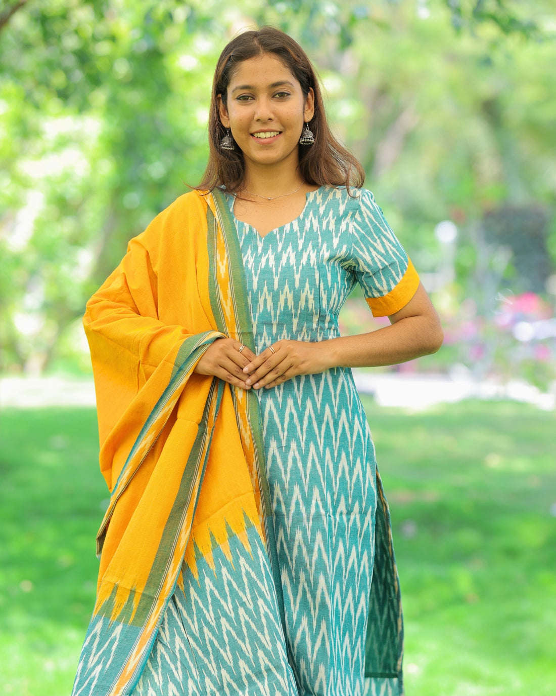 GY-Ikkat | Maternity Kurti with Lining [TOP + PANT + DUPATTA]