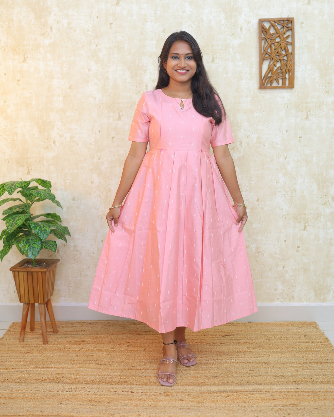 Pastel Pink | Tussar Kurti with Lining [FEEDING &amp; NON FEEDING]