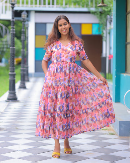 Pretty Petals Maxi with Lining [Center Zip]