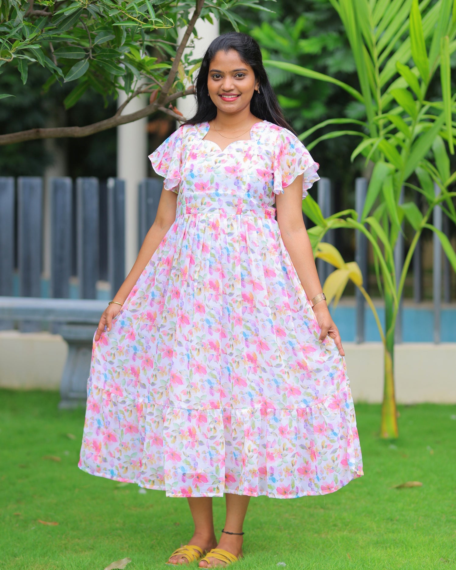 Yazhini | Maternity Maxi with Full Lining [Double Side Zips]