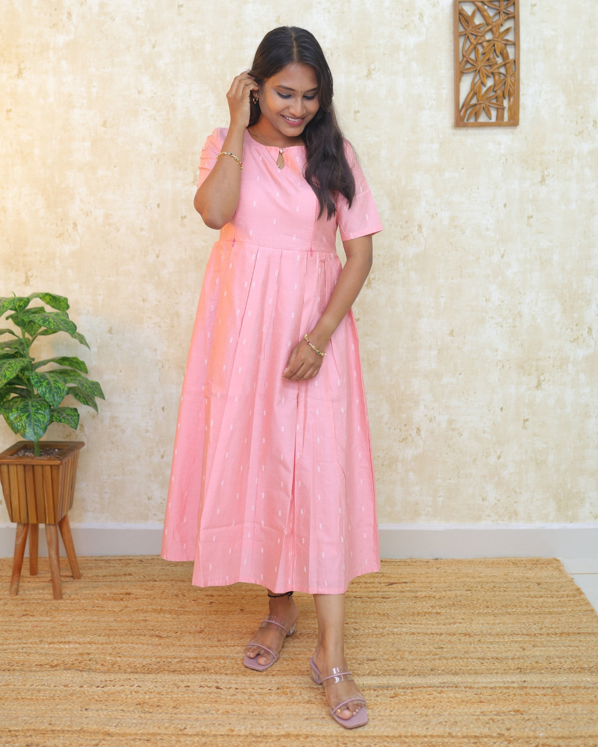 Pastel Pink | Tussar Kurti with Lining [FEEDING &amp; NON FEEDING]