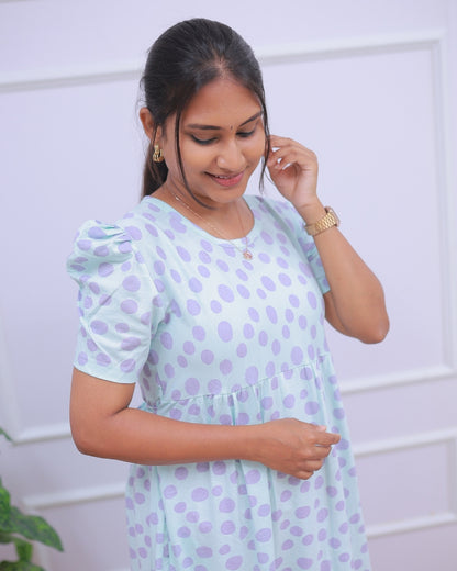 Aisha | Casual Non-Maternity Loungewear - Puff Sleeve | Full Length