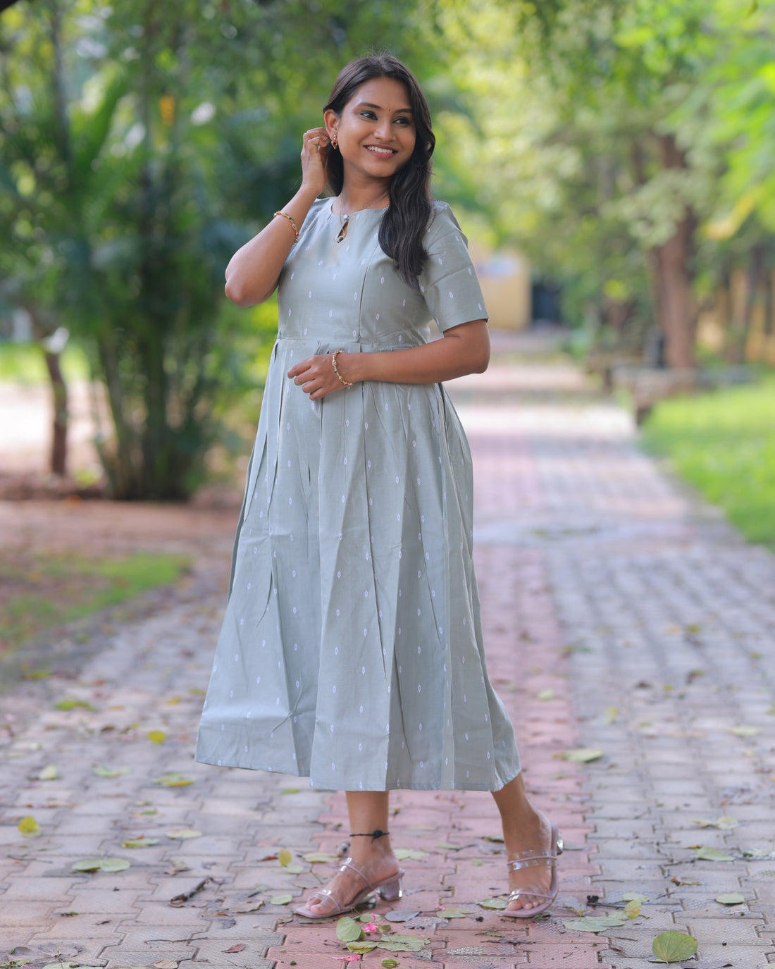 Pastel Grey | Non-Maternity Kurti [Tussar Silk]