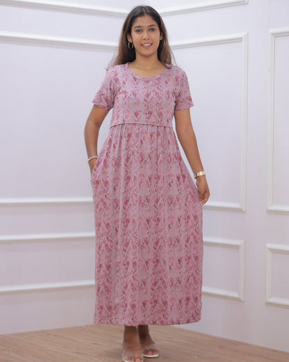 Parisha | Zipless Maternity Dress - Normal Sleeves | Full Length