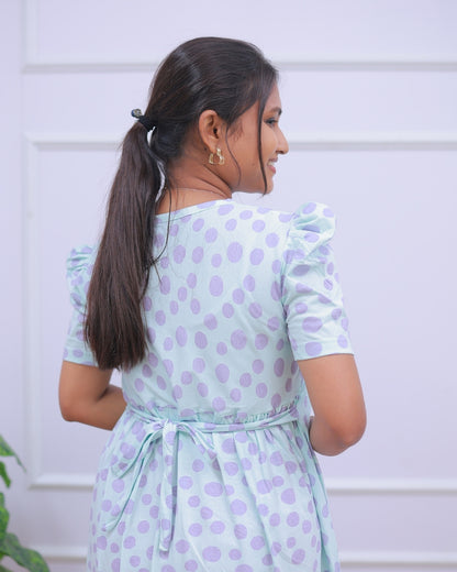 Aisha | Casual Non-Maternity Loungewear - Puff Sleeve | Full Length