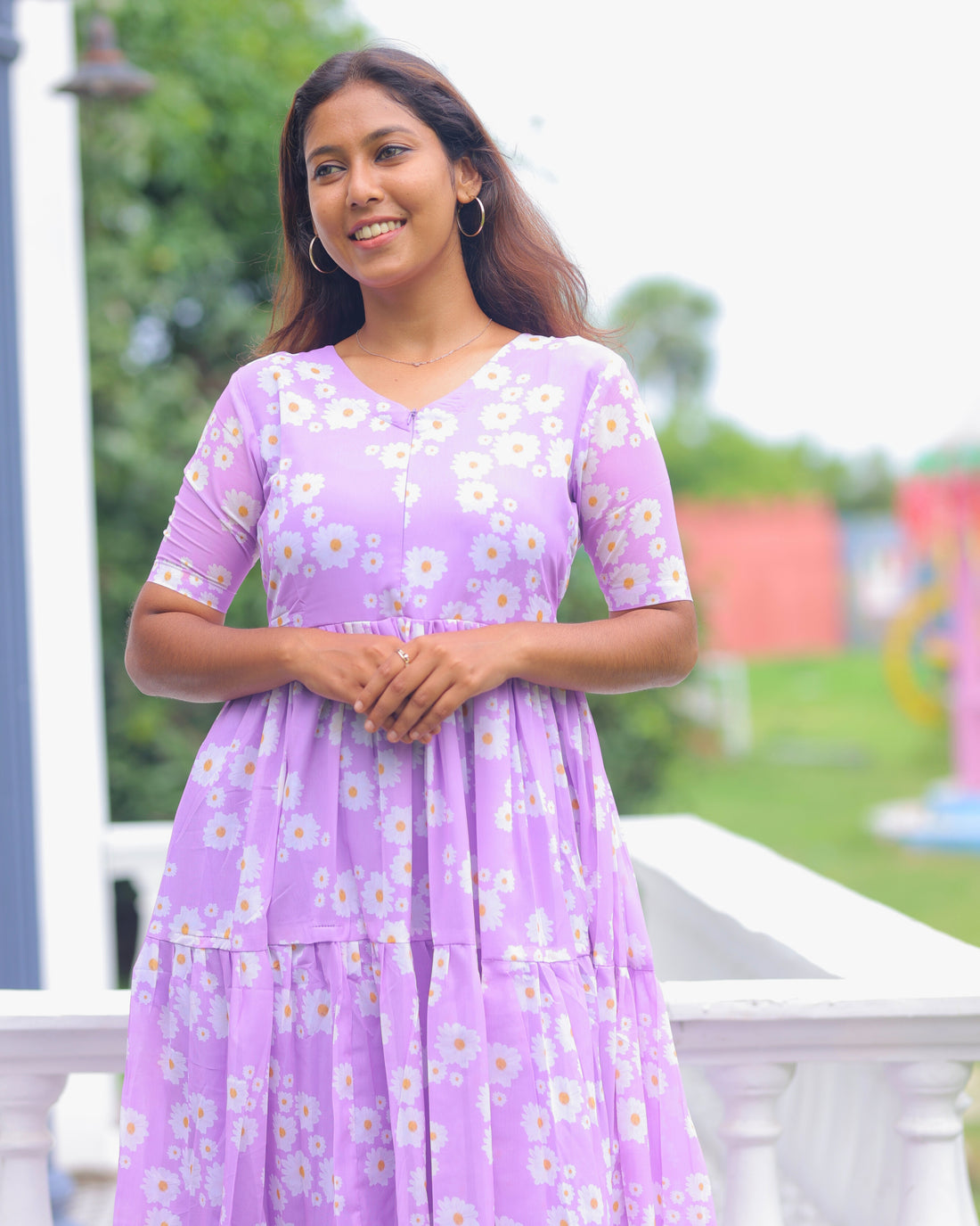Lilac Love Maxi with Lining [Center Zip]