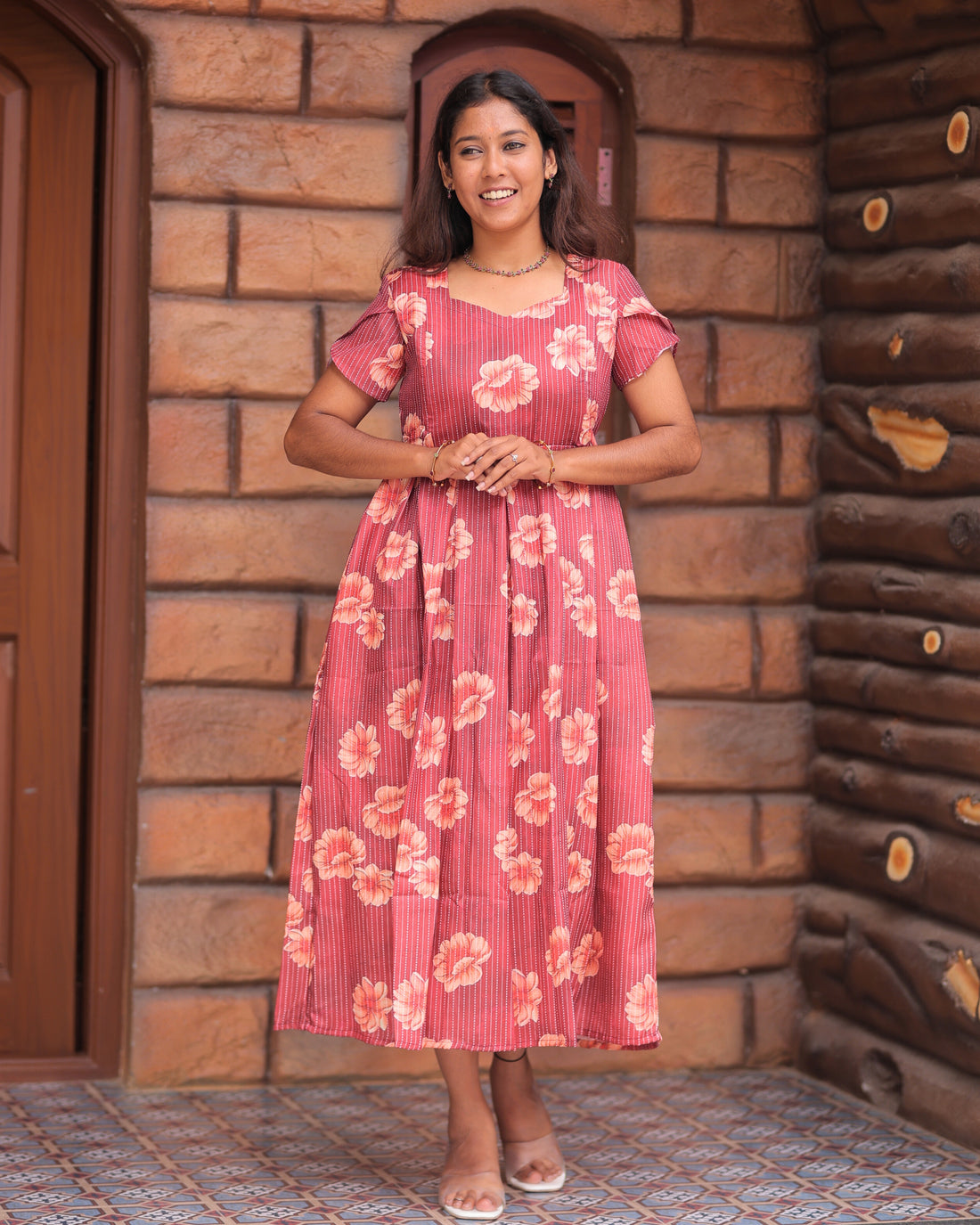 Nethra | Maternity Maxi with Top Lining [Double Side Zips]