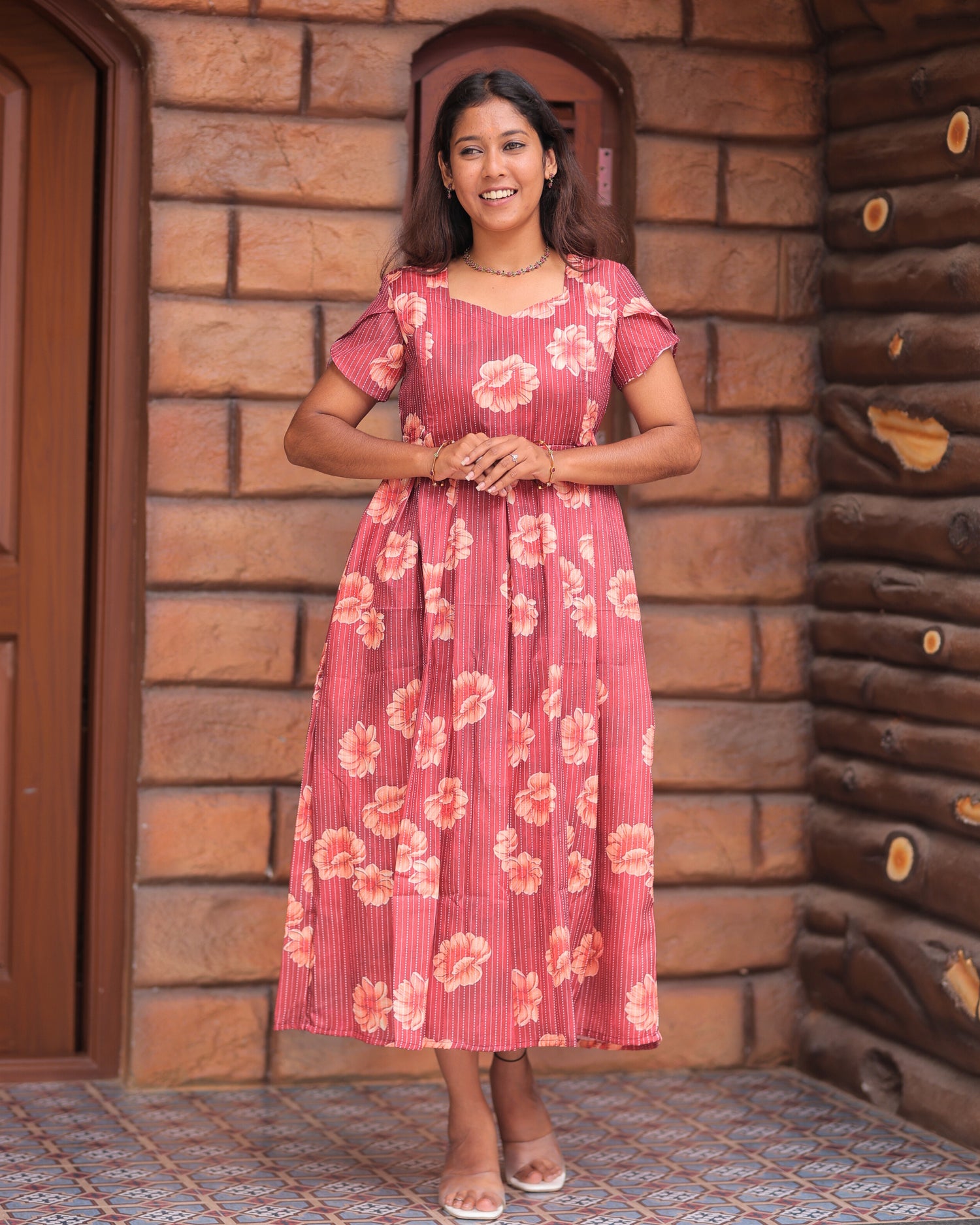 Nethra | Maternity Maxi with Top Lining [Double Side Zips]
