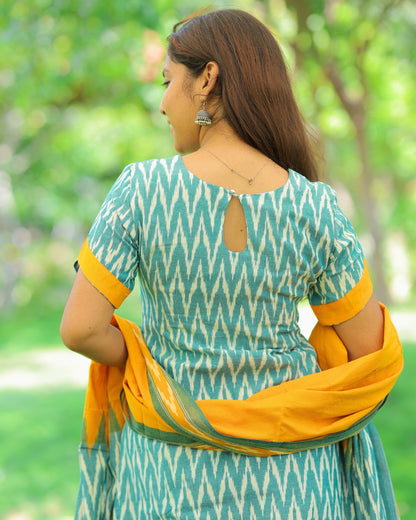 GY-Ikkat | Maternity Kurti with Lining [TOP + PANT + DUPATTA]
