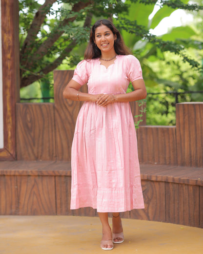 Raaga_Pink | Maternity Maxi with Top Lining [Double Side Zips]