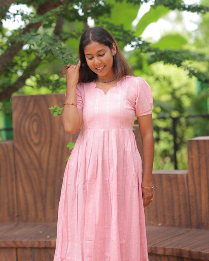 Raaga_Pink | Maternity Maxi with Top Lining [Double Side Zips]
