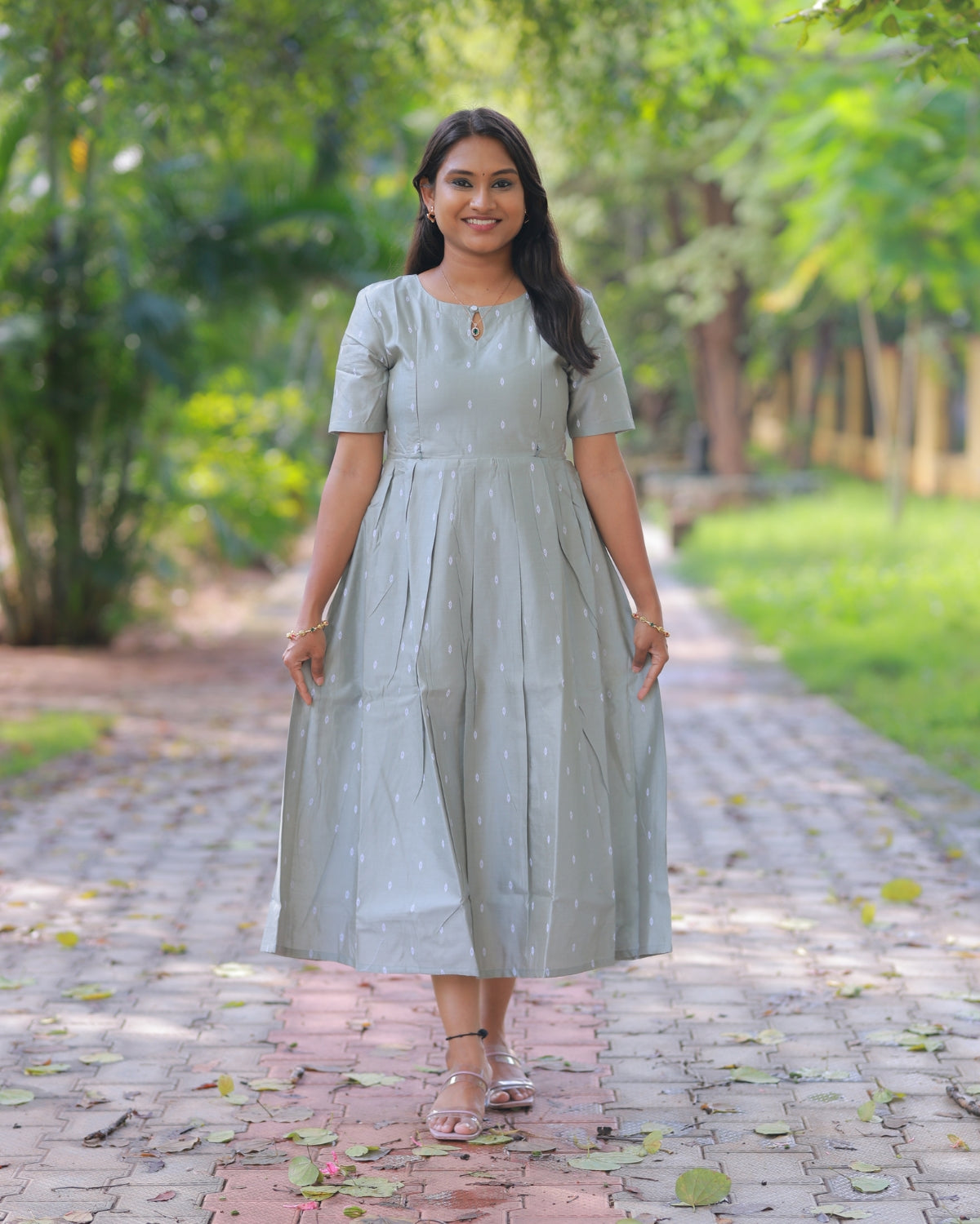 Pastel Grey | Non-Maternity Kurti [Tussar Silk]