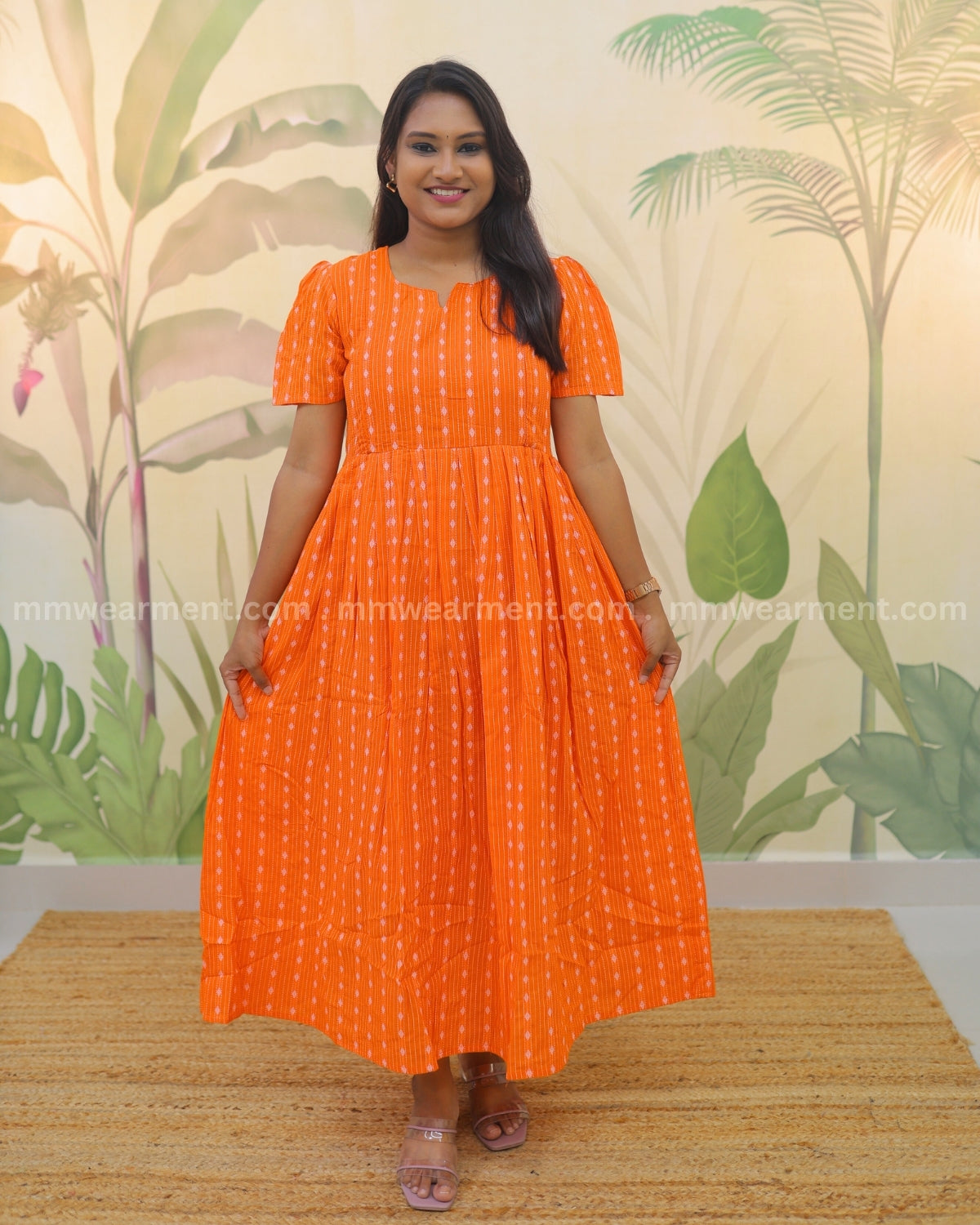 Orange-Diamond | Maternity Kurti with Lining