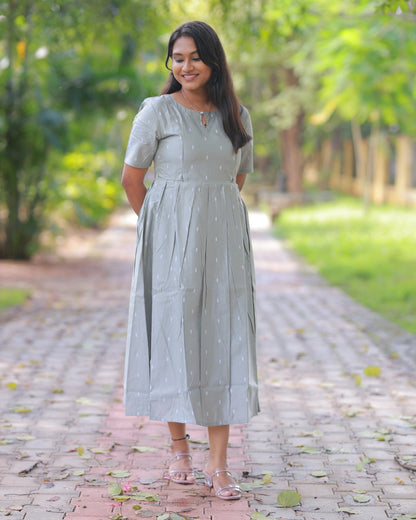 Pastel Grey | Non-Maternity Kurti [Tussar Silk]