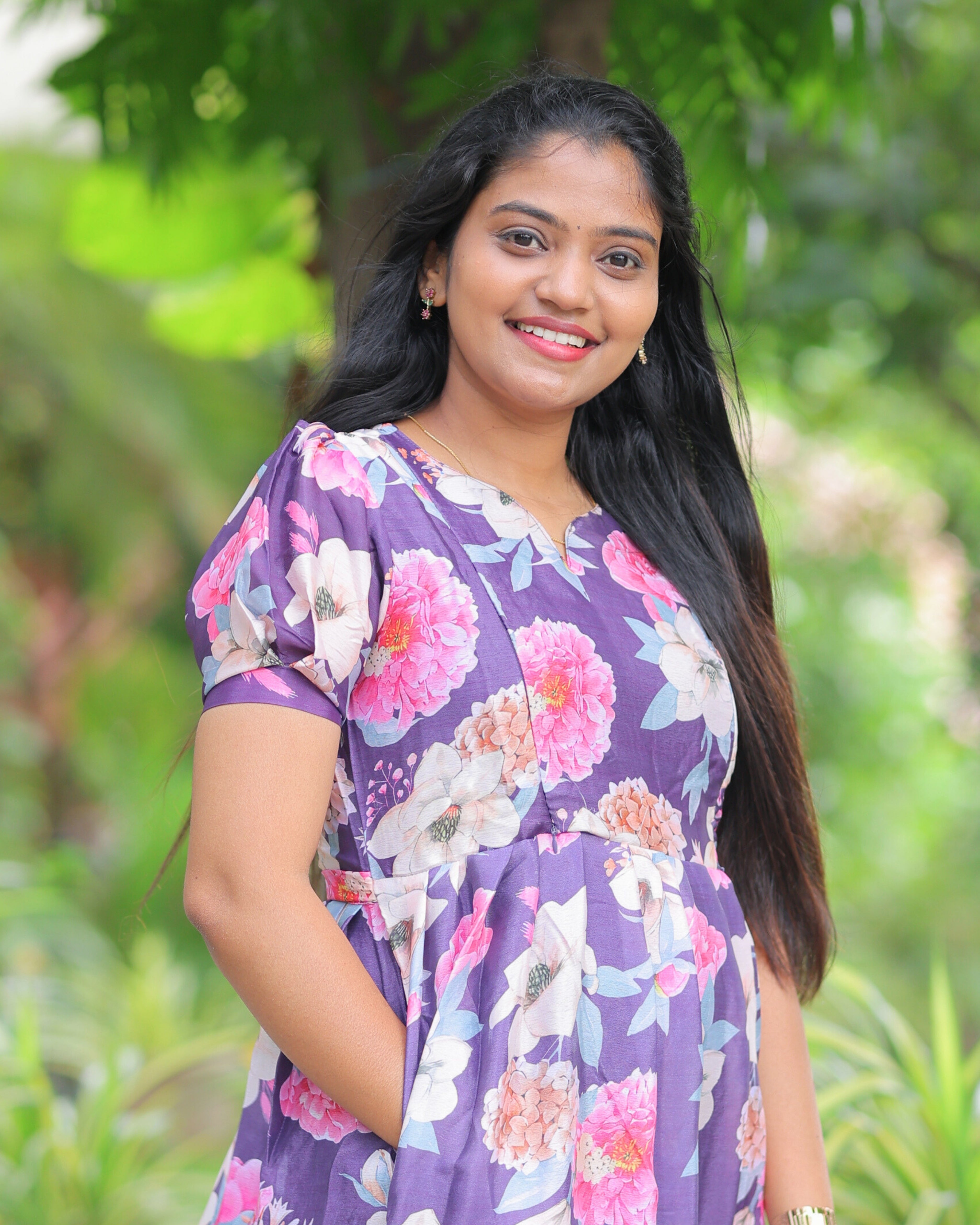Kuzhali | Maternity Maxi with Top Lining [Double Side Zips]
