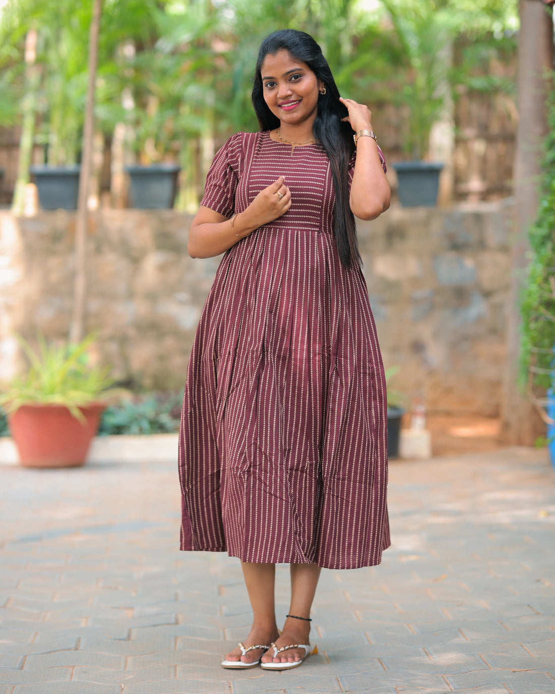 Vilva_V2 Maternity Maxi with Top Lining [Double Side Zips]