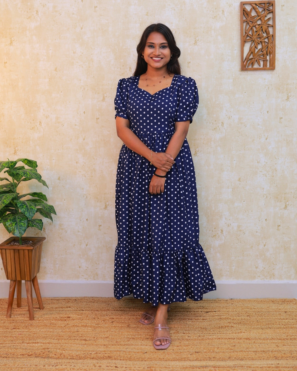 Navy Polka | Maternity Kurti with Lining - RESTOCKED