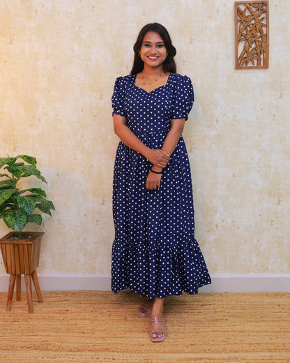 Navy Polka | Non-Maternity Kurti