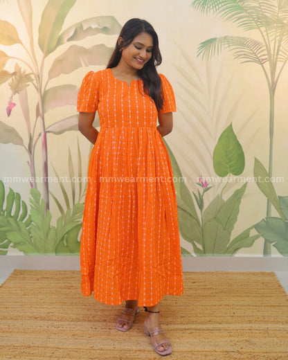 Orange-Diamond | Maternity Kurti with Lining