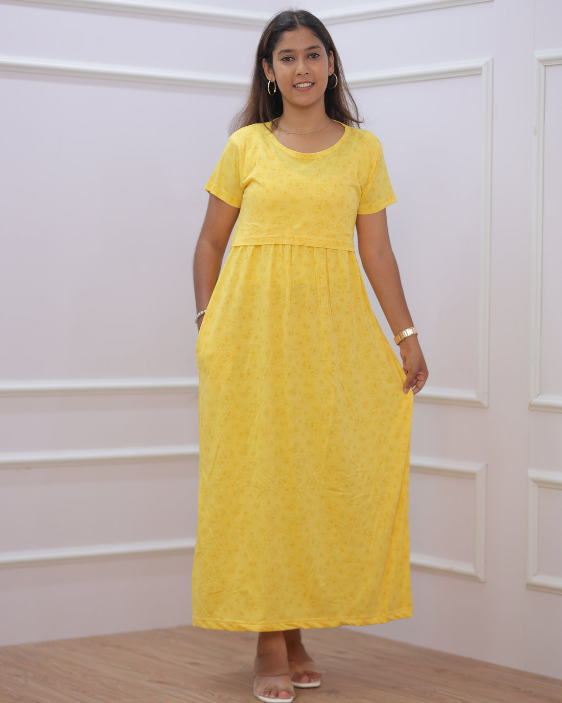Reva | Zipless Maternity Dress - Normal Sleeves | Full Length