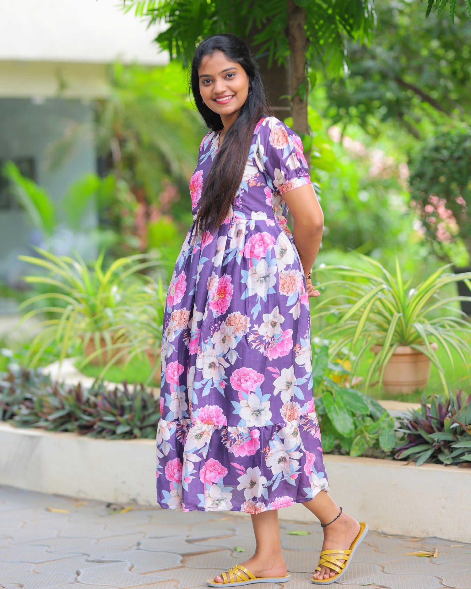 Kuzhali | Maternity Maxi with Top Lining [Double Side Zips]