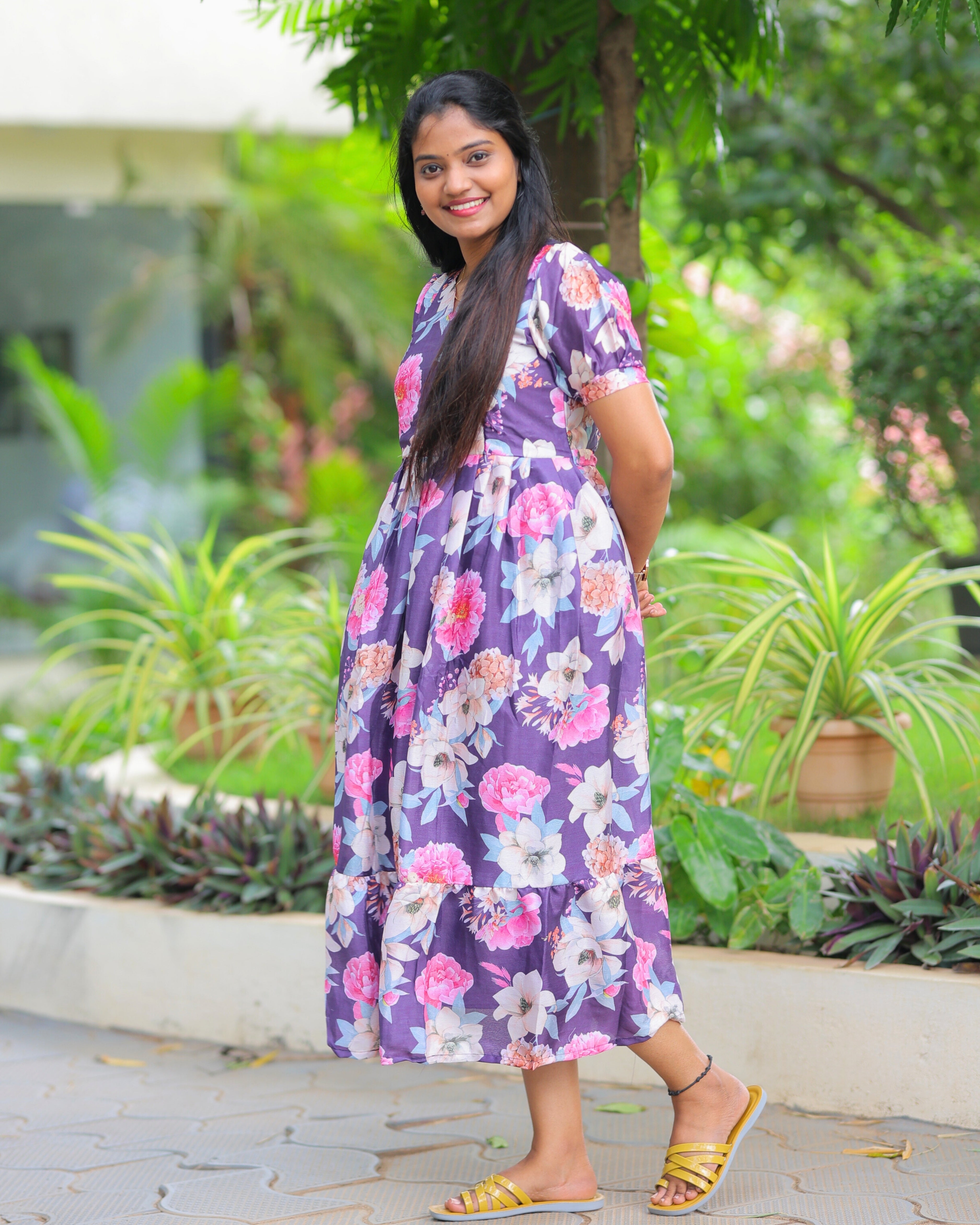 Kuzhali | Maternity Maxi with Top Lining [Double Side Zips]